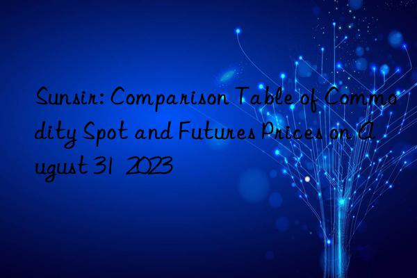 sunsir: comparison table of commodity spot and futures prices on august 31 2023
