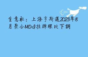 生意社：上海亨斯迈2023年8月聚合MDI挂牌环比下调