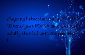 Zhejiang Petrochemical’s 27/600,000 tons/year PO/SM unit was successfully started up in one feeding!