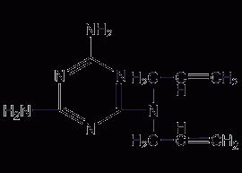 2,4-diamino-6-diallylamino-1,3,5-tri  Azine structural formula
