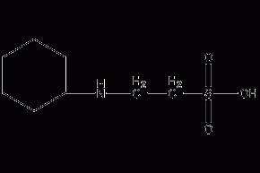 2-(N-cyclohexylamino)ethanesulfonic acid structural formula