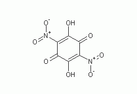 2,5-dihydroxy-3,6-dinitro-1,4-benzoquinone structural formula