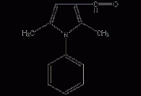2,5-Dimethyl-1-phenylpyrrole-3-carbonaldehyde structural formula
