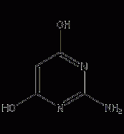 2-amino-4,6-dihydroxypyrimidine structural formula