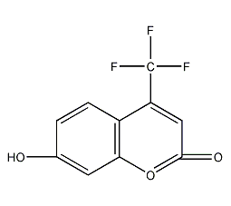 7-hydroxy-4-(trifluoromethyl)coumarin structural formula
