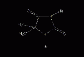 1,3-dibromo-5,5-dimethylhydantoin structural formula