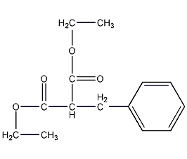 Structural formula of diethyl benzylmalonate