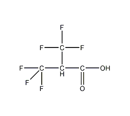 3,3,3-Trifluoro-2-(trifluoromethyl)propionic acid structural formula