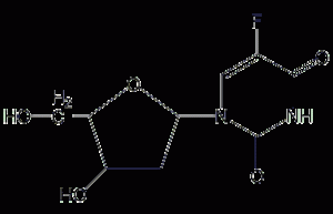 2'-deoxy-5-fluorinated uridine structural formula