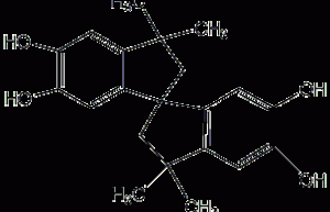 5,5',6,6'-tetrahydroxy-3,3,3',3'  -Tetramethyl-1,1'-helical bisindane structural formula