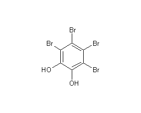 Structural formula of tetrabromocatechol