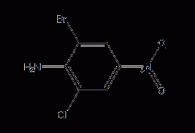 2-Bromo-6-chloro-4-nitroaniline structural formula