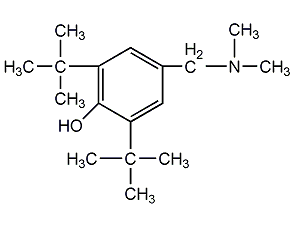 2,6-di-tert-butyl-4-(dimethylaminomethyl)phenol structural formula